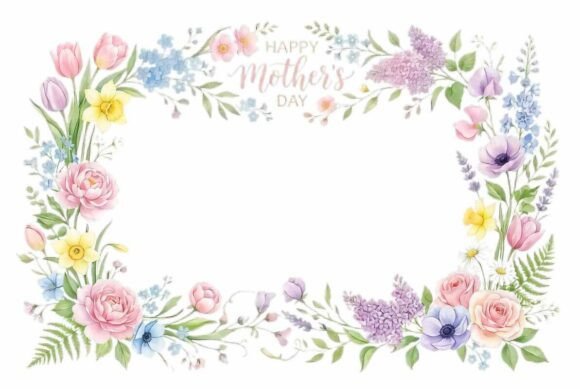Download Botanical Border Frame Spring Mother's - Botanical border Collection