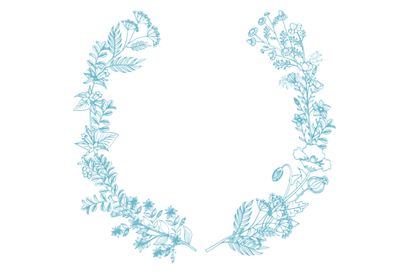 Download Herbal Round Frame. Botanical Border. De - Botanical border Collection