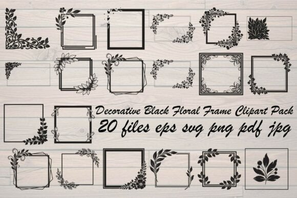Download Decorative Black Floral Frame - Black floral frame Collection