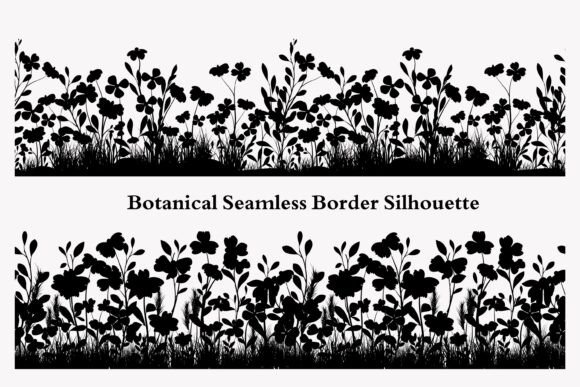 Download Botanical Border Black Silhouette - Premium Bundle