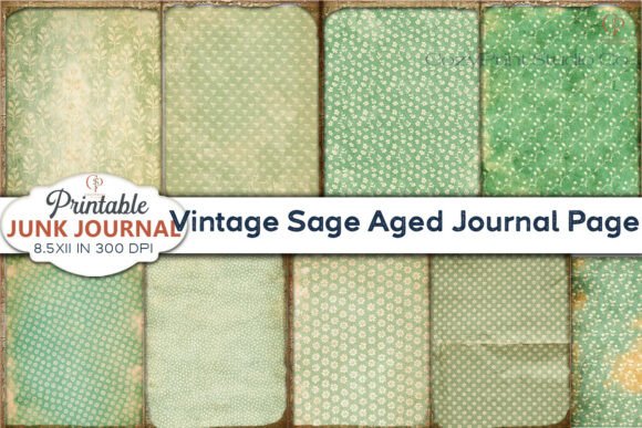 Download Vintage Sage Aged Journal Page Junk Jour - Premium Resources